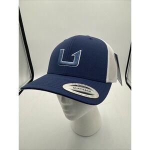 Huk Performance Hat Blue Mesh Filled Barb Trucker Snapback Yupoong Fishing Cap